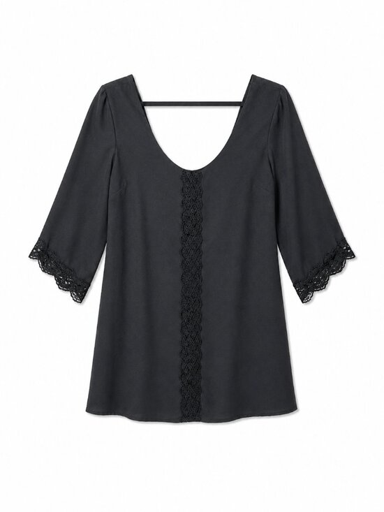 Astr Dresses & Skirts - ASTR Womens Black Mini Dress with Lace Detail Size Medium Boho Chic